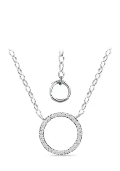 Discount โค๏ธ 1/6 ct. t.w. Diamond Open Circle Necklace in Sterling Silver by Belk & Co. โ