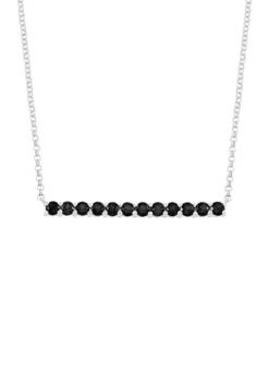 Top 10 ๐ 1.44 ct. t.w. Onyx Bar Necklace in Sterling Silver by Belk & Co. ๐