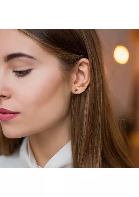 Cheap ๐ 1.1 CT TGW Heart Shape Amethyst Earrings in Sterling Silver by Belk & Co. ๐ 4 Cheap ๐ 1.1 CT TGW Heart Shape Amethyst Earrings in Sterling Silver by Belk & Co. ๐ - Image 4