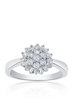 Top 10 🔔 0.50 ct. t.w. Diamond Cluster Ring in 10K White Gold by Belk & Co. 🥰