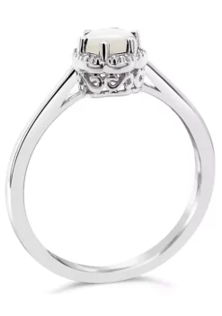 Best Sale 🔥 Sterling Silver 5mm Round Opal Ring by Belk & Co. 😀 -DealsBelk & Co. Store Belk 10060