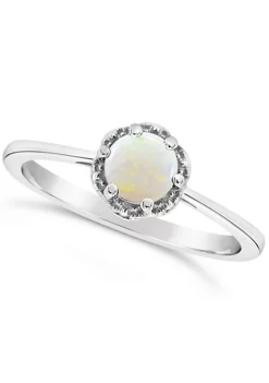 Best Sale 🔥 Sterling Silver 5mm Round Opal Ring by Belk & Co. 😀 -DealsBelk & Co. Store Belk 10062