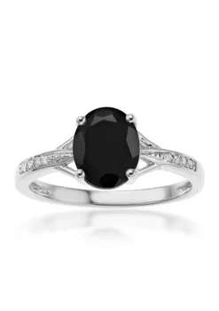 Promo ❤️ 2.35 ct. t.w. Black Onyx and Diamond Accent Ring in Sterling Silver by Belk & Co. 🧨 -DealsBelk & Co. Store Belk 10066