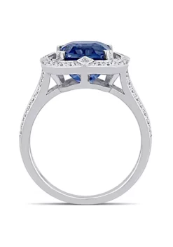 Discount ❤️ 6.48 ct. t.g.w. Blue Sapphire and 1/2 ct. t.w. Diamond Halo Split Shank Ring in 14K White Gold by Belk & Co. 🤩 9 Discount ❤️ 6.48 ct. t.g.w. Blue Sapphire and 1/2 ct. t.w. Diamond Halo Split Shank Ring in 14K White Gold by Belk & Co. 🤩 -DealsBelk & Co. Store Belk 10079