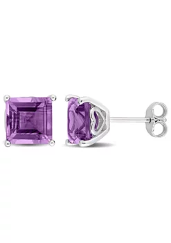 Deals 🤩 4.5 CT TGW Square Amethyst Earrings in Sterling Silver by Belk & Co. 🔔