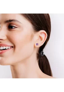 Deals 🤩 4.5 CT TGW Square Amethyst Earrings in Sterling Silver by Belk & Co. 🔔 -DealsBelk & Co. Store Belk 10092