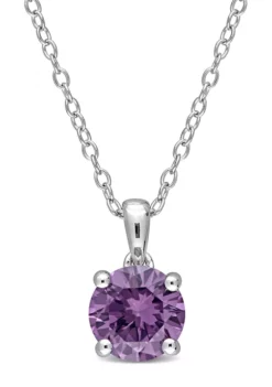 Best Pirce 🛒 Lab Created 1.60 ct. t.g.w. Created Alexandrite Solitaire Pendant with Chain in Sterling Silver by Belk & Co. 🎁