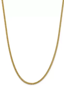 Discount 😉 Men's 14K Yellow Gold 4.30 mm Semi Solid 3-Wire Wheat Chain Necklace by Belk & Co. ⭐