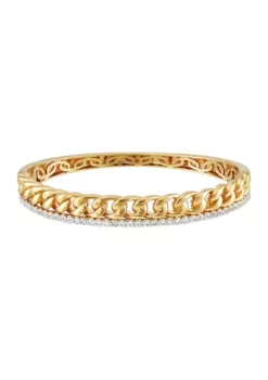 Best Pirce ❤️ White Topaz Bangle in Gold Over Sterling Silver by Belk & Co. 👍 -DealsBelk & Co. Store Belk 10114