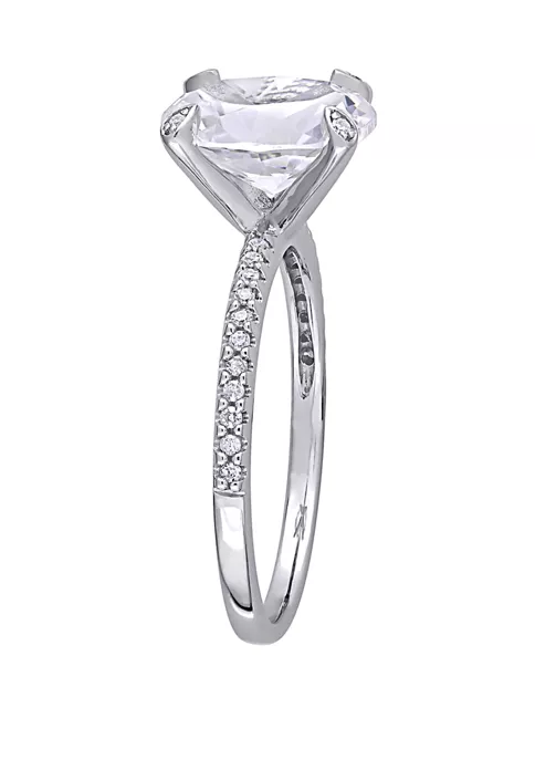 Budget ๐งจ 4.16 ct. t.w. Lab Created White Sapphire and 1/10 ct. t.w. Diamond Oval Engagement Ring in 10K White Gold by Belk & Co. ๐ 2 Budget ๐งจ 4.16 ct. t.w. Lab Created White Sapphire and 1/10 ct. t.w. Diamond Oval Engagement Ring in 10K White Gold by Belk & Co. ๐ - Image 2