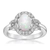 Best deal 🌟 Lab Created 0.7 ct. t.w. Created Opal and White Topaz Ring in Sterling Silver by Belk & Co. 🤩