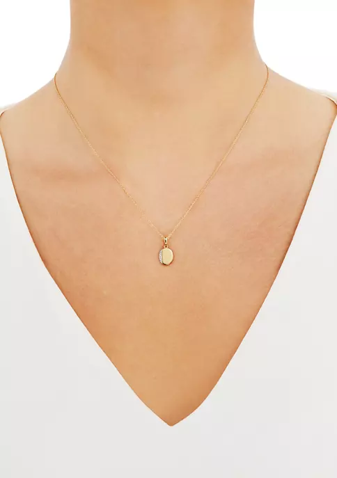New ๐ 1/10 ct. t.w. Diamond Oval Pendant Necklace in 10K Yellow Gold by Belk & Co. ๐งจ 2 New ๐ 1/10 ct. t.w. Diamond Oval Pendant Necklace in 10K Yellow Gold by Belk & Co. ๐งจ - Image 2
