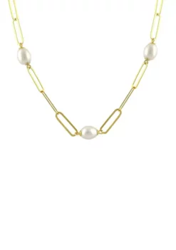 Best Sale 🔔 Pearl Station on Paperclip Chain in Sterling Silver by Belk & Co. ⭐ -DealsBelk & Co. Store Belk 10164