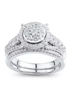Deals 🎉 1 ct. t.w. Diamond Bridal Ring Set in 10K White Gold by Belk & Co. 🛒
