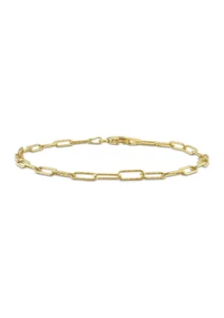 Top 10 ✔️ 18k Yellow Gold Plated Sterling Silver Fancy Paperclip Chain Bracelet, 7" by Belk & Co. 😉 -DealsBelk & Co. Store Belk 10179
