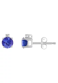 Top 10 👍 14K Gold 4mm Round Tanzanite Diamond Accent Earrings by Belk & Co. 🔔 -DealsBelk & Co. Store Belk 10198