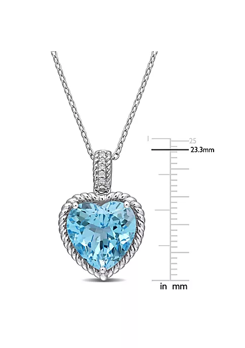 Best Pirce ⌛ 7 ct. t.g.w. Sky Blue Topaz and 1/10 ct. t.w. Diamond Pendant with Chain in Sterling Silver by Belk & Co. 🛒 3 Best Pirce ⌛ 7 ct. t.g.w. Sky Blue Topaz and 1/10 ct. t.w. Diamond Pendant with Chain in Sterling Silver by Belk & Co. 🛒 - Image 3