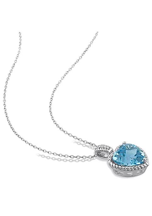 Best Pirce ⌛ 7 ct. t.g.w. Sky Blue Topaz and 1/10 ct. t.w. Diamond Pendant with Chain in Sterling Silver by Belk & Co. 🛒 4 Best Pirce ⌛ 7 ct. t.g.w. Sky Blue Topaz and 1/10 ct. t.w. Diamond Pendant with Chain in Sterling Silver by Belk & Co. 🛒 - Image 4