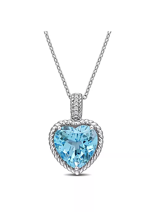 Best Pirce ⌛ 7 ct. t.g.w. Sky Blue Topaz and 1/10 ct. t.w. Diamond Pendant with Chain in Sterling Silver by Belk & Co. 🛒 5 Best Pirce ⌛ 7 ct. t.g.w. Sky Blue Topaz and 1/10 ct. t.w. Diamond Pendant with Chain in Sterling Silver by Belk & Co. 🛒 - Image 5