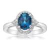 Discount 😍 1.63 ct. t.w. London Blue Topaz and 1/5 ct. t.w. Diamond Ring in 10K White Gold by Belk & Co. ✔️