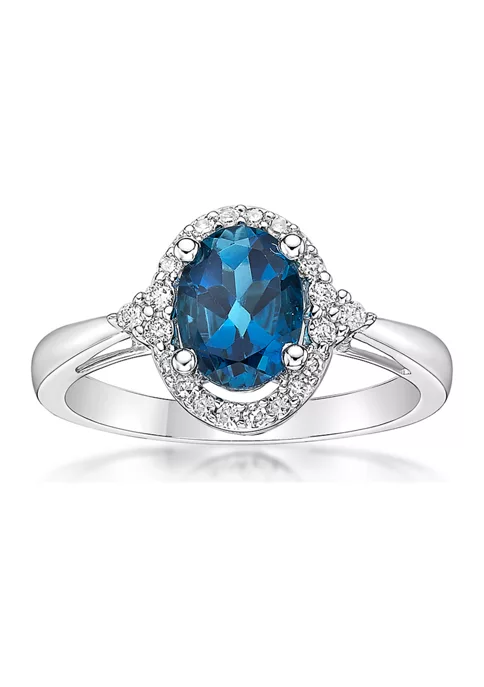 Discount 😍 1.63 ct. t.w. London Blue Topaz and 1/5 ct. t.w. Diamond Ring in 10K White Gold by Belk & Co. ✔️ 5 Discount 😍 1.63 ct. t.w. London Blue Topaz and 1/5 ct. t.w. Diamond Ring in 10K White Gold by Belk & Co. ✔️ - Image 5