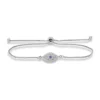 New 😍 1/5 ct. t.w. Diamond and Synthetic Blue Evil Eye Adjustable Bracelet in Sterling Silver by Belk & Co. 😉