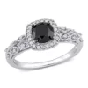 Deals ✨ 3/4 ct. t.w. Black and White Diamond Vintage Engagement Ring in 10K White Gold by Belk & Co. 🧨