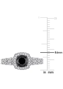Deals ✨ 3/4 ct. t.w. Black and White Diamond Vintage Engagement Ring in 10K White Gold by Belk & Co. 🧨 -DealsBelk & Co. Store Belk 10254