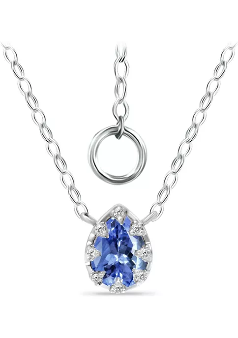 Best deal ๐ 1/3 ct. 5MM Pear Tanzanite and White Topaz Crown Necklace on 16 inch Chain with Extender, Sterling Silver by Belk & Co. โ 5 Best deal ๐ 1/3 ct. 5MM Pear Tanzanite and White Topaz Crown Necklace on 16 inch Chain with Extender, Sterling Silver by Belk & Co. โ - Image 5