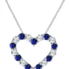 Wholesale 👏 Created Sapphire Heart Pendant Necklace in Sterling Silver by Belk & Co. 🔥