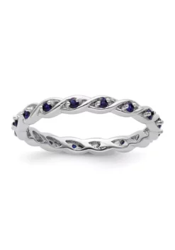 Discount 🔥 1/4 ct. t.w. Lab Created Sapphire Stackable Expressions Ring in Sterling Silver by Belk & Co. 🔥
