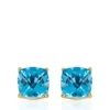 Coupon ⌛ 14k Yellow Gold 6mm Blue Topaz Stud Earrings by Belk & Co. 🔥