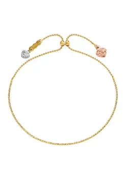 Coupon ✔️ 14K Tri Color Diamond Cut Heart Adjustable Bracelet by Belk & Co. ⭐ -DealsBelk & Co. Store Belk 10293
