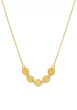 Promo 🔥 Cable Chain Necklace with Adjustable Bead and Heart in 10K Yellow Gold by Belk & Co. 🎁