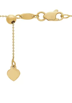 Promo 🔥 Cable Chain Necklace with Adjustable Bead and Heart in 10K Yellow Gold by Belk & Co. 🎁 -DealsBelk & Co. Store Belk 10314