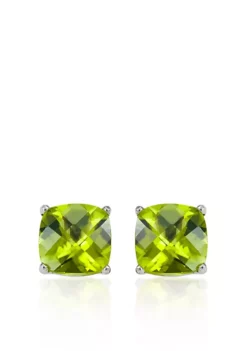 Cheapest ⌛ 14k White Gold 6mm Peridot Stud Earrings by Belk & Co. ✔️