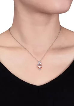 Coupon ⌛ Sterling Silver Pink Cultured Freshwater Pearl and Diamond Pendant by Belk & Co. ✔️ -DealsBelk & Co. Store Belk 10350