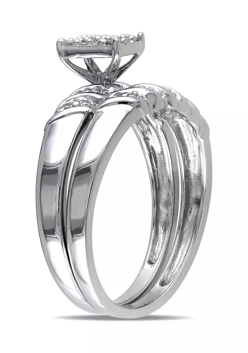 Wholesale ๐ 1/10 ct. t.w. Diamond Bridal Set in Sterling Silver by Belk & Co. โ 2 Wholesale ๐ 1/10 ct. t.w. Diamond Bridal Set in Sterling Silver by Belk & Co. โ - Image 2