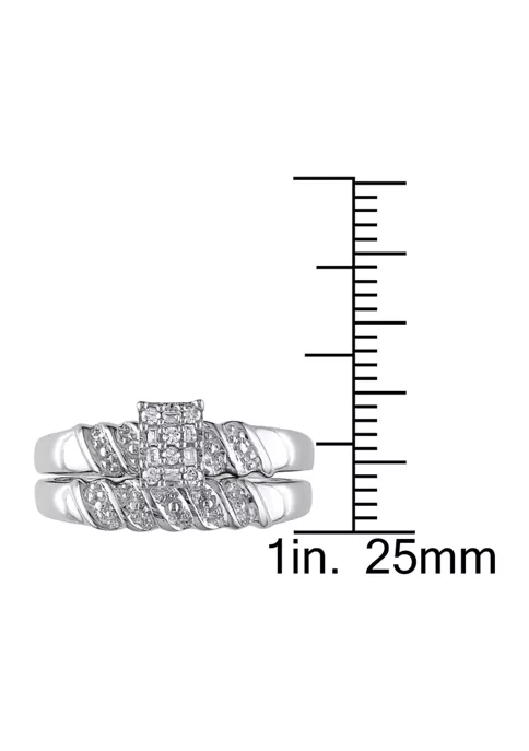 Wholesale ๐ 1/10 ct. t.w. Diamond Bridal Set in Sterling Silver by Belk & Co. โ 3 Wholesale ๐ 1/10 ct. t.w. Diamond Bridal Set in Sterling Silver by Belk & Co. โ - Image 3