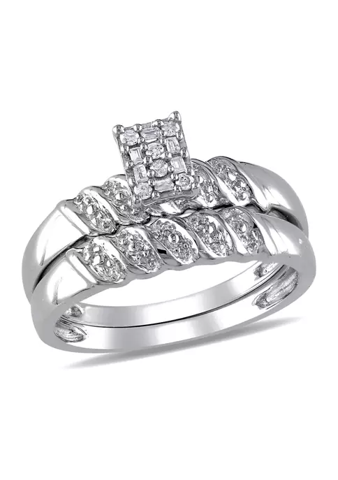 Wholesale ๐ 1/10 ct. t.w. Diamond Bridal Set in Sterling Silver by Belk & Co. โ 5 Wholesale ๐ 1/10 ct. t.w. Diamond Bridal Set in Sterling Silver by Belk & Co. โ - Image 5