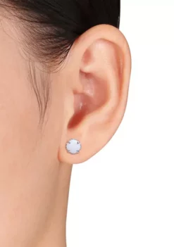 Discount 🎁 1.60 ct. t.g.w. Opal Solitaire Stud Earrings in Sterling Silver by Belk & Co. ❤️ -DealsBelk & Co. Store Belk 10369