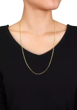 New 🧨 18k Yellow Gold Plated Sterling Silver 2.2mm Figaro Chain Necklace by Belk & Co. 😍 -DealsBelk & Co. Store Belk 10380