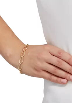 Best Pirce 😍 Oval Bracelet in 10K Yellow Gold by Belk & Co. 🧨 -DealsBelk & Co. Store Belk 10393