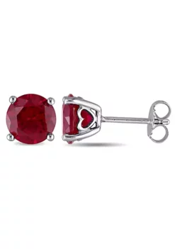 Hot Sale 🔔 Lab Created 4.8 CT TGW Created Ruby Stud Earrings in Sterling Silver by Belk & Co. 😍