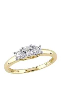 Brand new 😍 5/8 ct. t.w. Lab Created White Sapphire 3 Stone Engagement Ring in 10K Yellow Gold by Belk & Co. ❤️ 11 Brand new 😍 5/8 ct. t.w. Lab Created White Sapphire 3 Stone Engagement Ring in 10K Yellow Gold by Belk & Co. ❤️ -DealsBelk & Co. Store Belk 1040