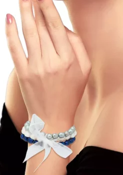 Wholesale 🔔 Freshwater Pearl 3-Strand Stretch Bracelet -White, Grey Blue by Belk & Co. 😍 -DealsBelk & Co. Store Belk 1043