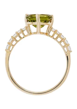 Coupon 🎉 Lab Created Peridot Promo and White Sapphire Ring in 10K Yellow Gold by Belk & Co. 😍 -DealsBelk & Co. Store Belk 10439