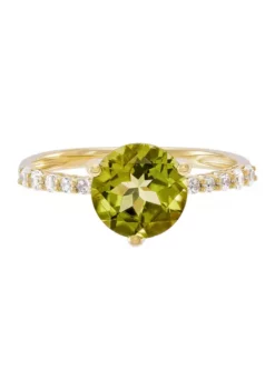 Coupon 🎉 Lab Created Peridot Promo and White Sapphire Ring in 10K Yellow Gold by Belk & Co. 😍 -DealsBelk & Co. Store Belk 10440