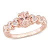 Buy 😉 Morganite & White Topaz Ring in Rose Gold Plated Sterling Silver by Belk & Co. ⌛