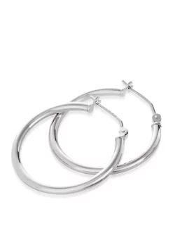 Cheap 🛒 Hoop Earrings in 14K White Gold by Belk & Co. 🥰